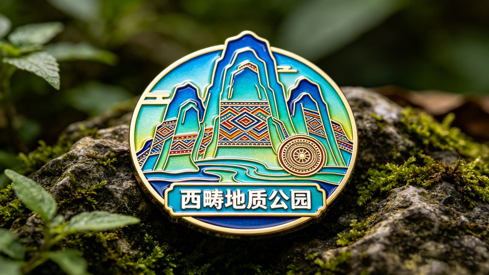 喀斯特峰林主题珐琅徽章