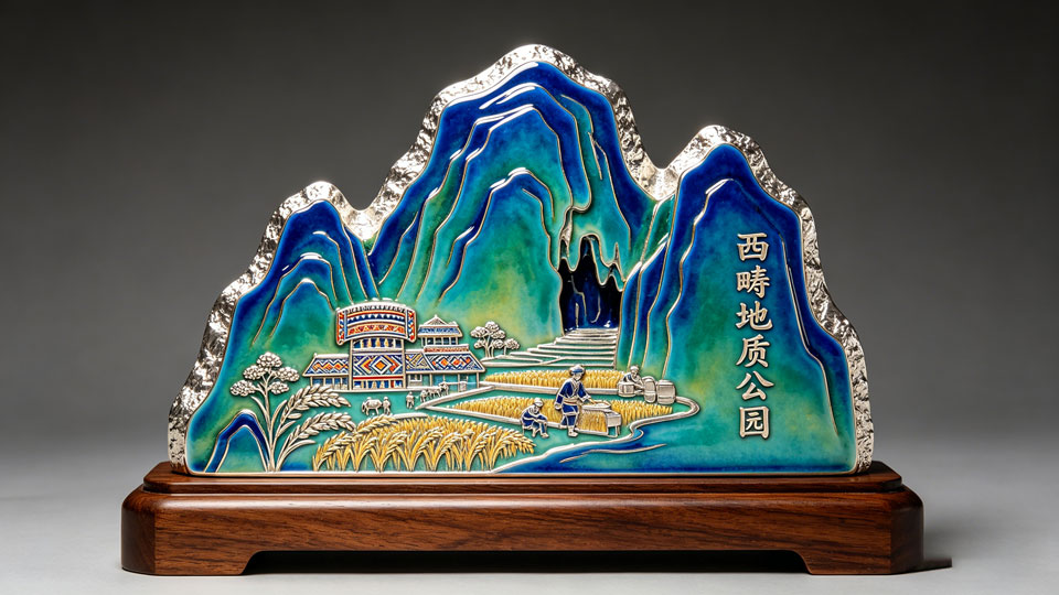 喀斯特田园风光金属摆件